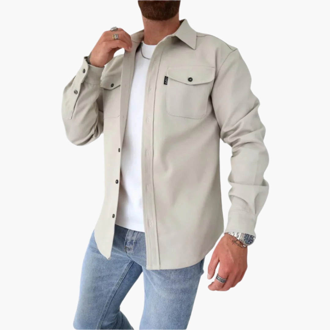 Herren Overshirt Jacke – Modernes Button-Through Design, Vielseitiger Stil für Freizeit und Business