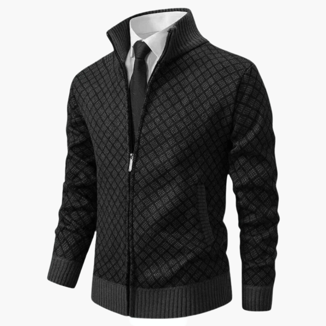 Herren Strickjacke im Business Casual Stil – Elegante Jacke mit Reißverschluss für Büro und Freizeit