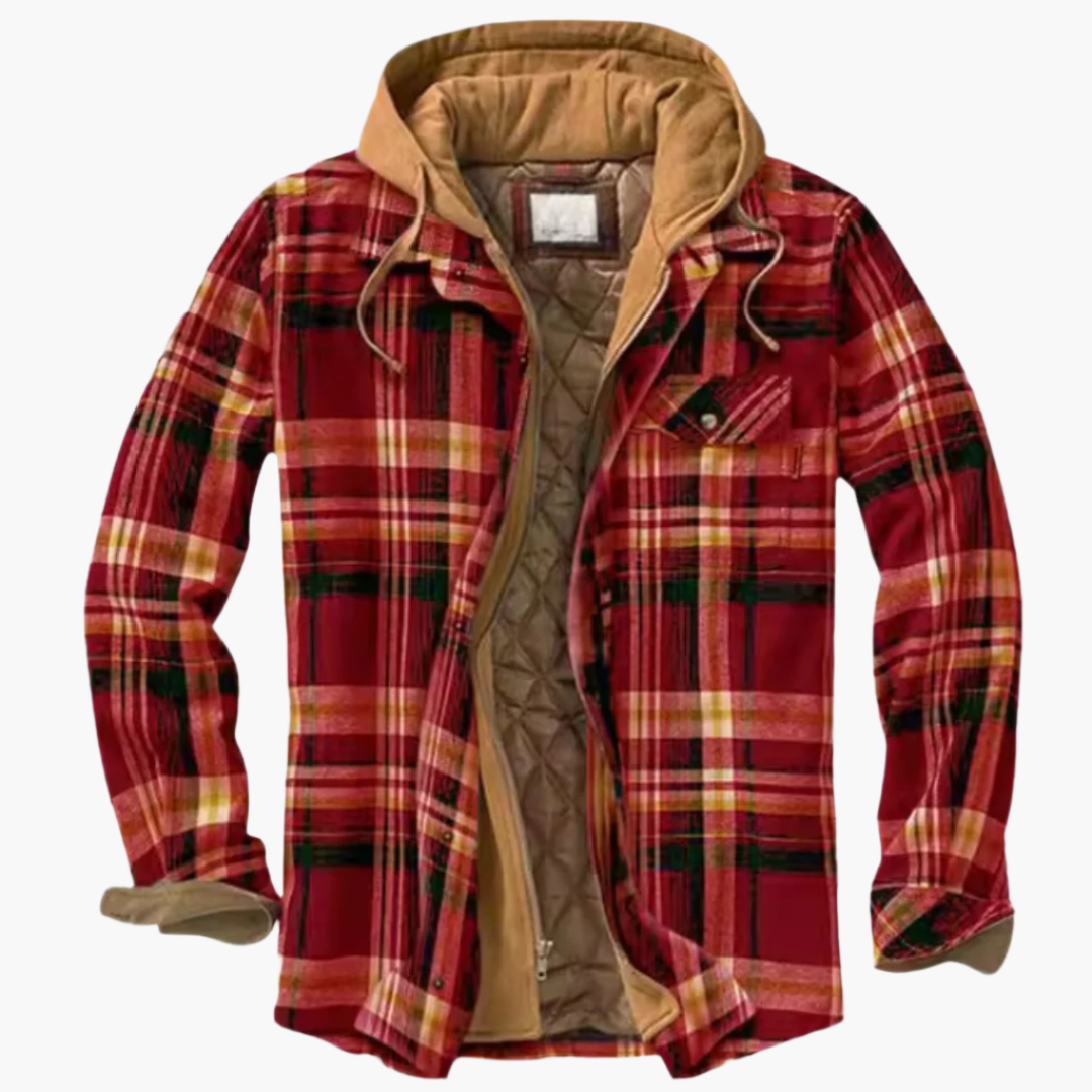 Herren Outdoor-Jacke im Holzfäller-Stil mit Kapuze und warmer Stepp-Innenseite – Perfekt für Alltag und Abenteuer