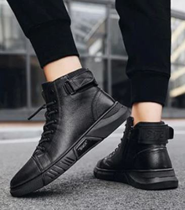 Herren Sneaker-Stiefel High-Top Freizeitschuhe mit Komfortsohle und Rutschfester Gummisohle