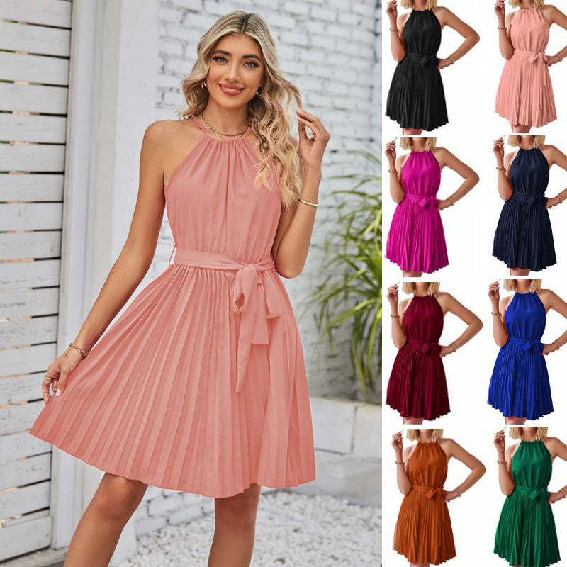 Sandra – Schlichtes Trägerloses Kleid mit Faltenrock für den Sommer