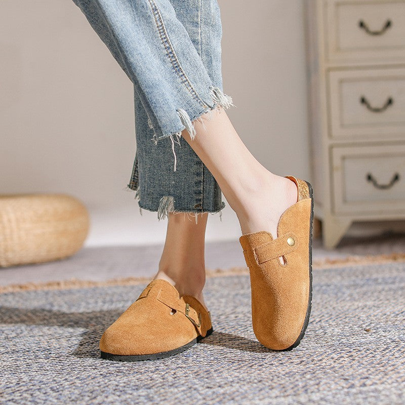 Lydia – Französische Retro Halbschuhe mit geschlossenem Zehenbereich aus veganem Leder