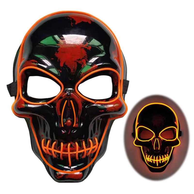 Halloween LED Leuchtende Totenkopfmaske für Erwachsene – Gruselige Party- & Kostüm-Maske