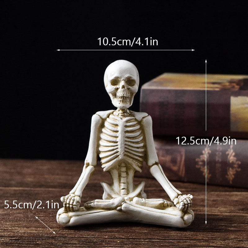 Halloween Deko Skelett Yoga Figuren – Lustige Gruseldeko für Partys & Zuhause