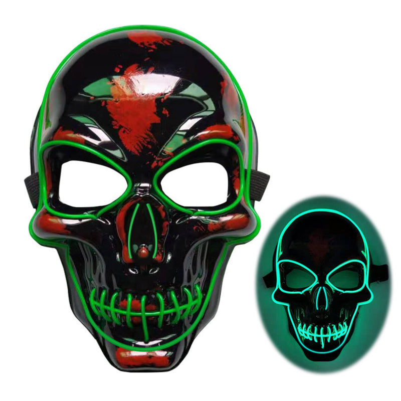 Halloween LED Leuchtende Totenkopfmaske für Erwachsene – Gruselige Party- & Kostüm-Maske