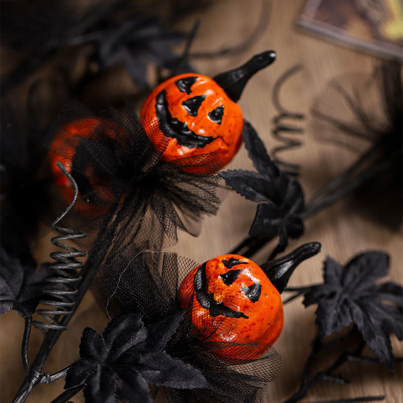 Halloween Kürbis Dekozweige für gruselige Party- und Tischdekoration