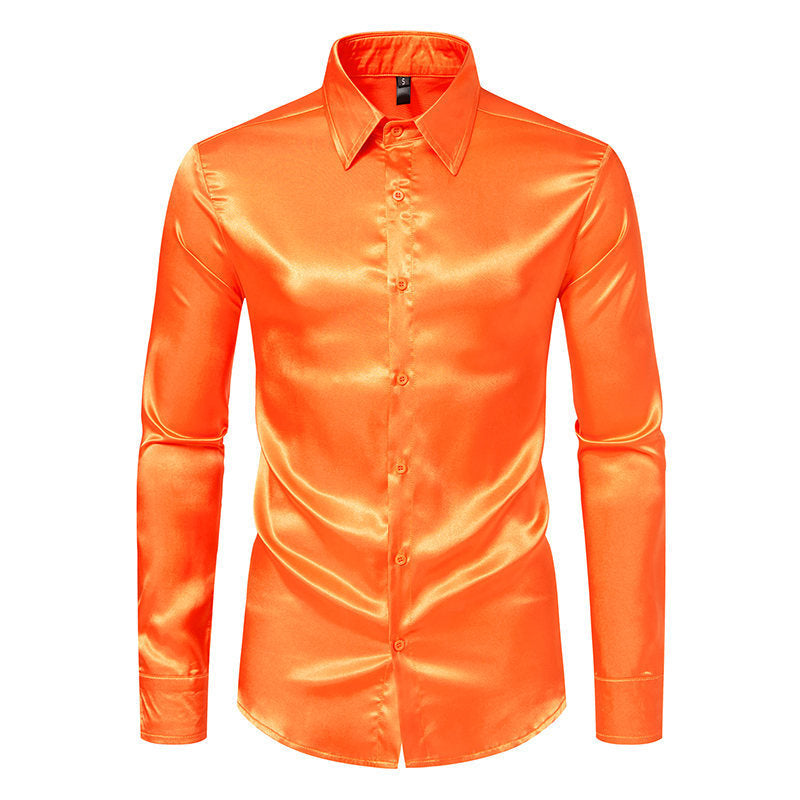 Matthew – Satin Hemd in Soliden Farben