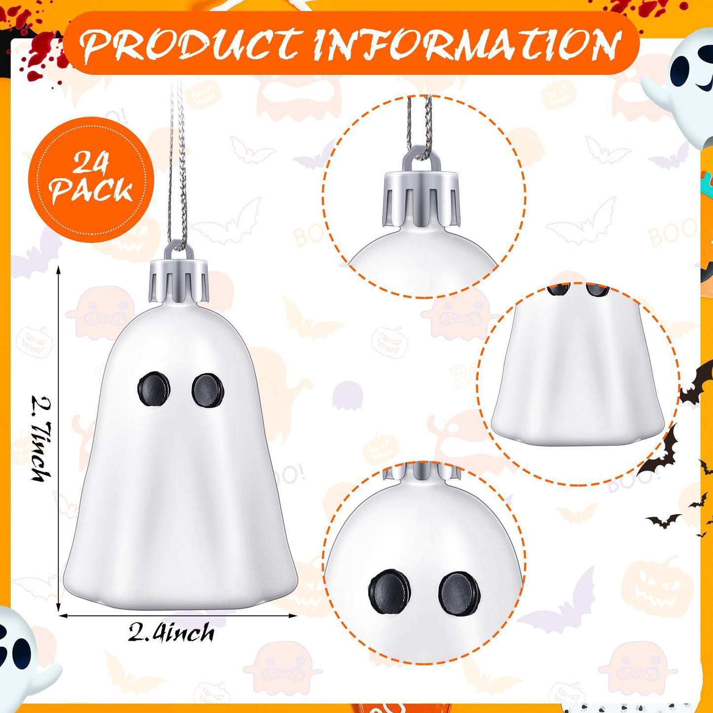 Halloween Deko Set – Geister Anhänger im amerikanischen Stil für gruselige Party-Dekoration
