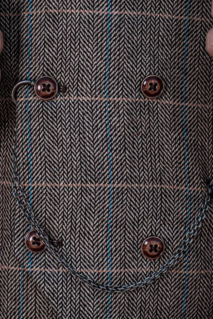 Herren Doppeltreihiges Dreiteiliges Anzugset – Klassischer Britischer Stil für Hochzeit, Business & Gala