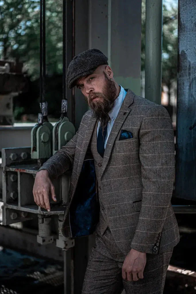 Herren Doppeltreihiges Dreiteiliges Anzugset – Klassischer Britischer Stil für Hochzeit, Business & Gala