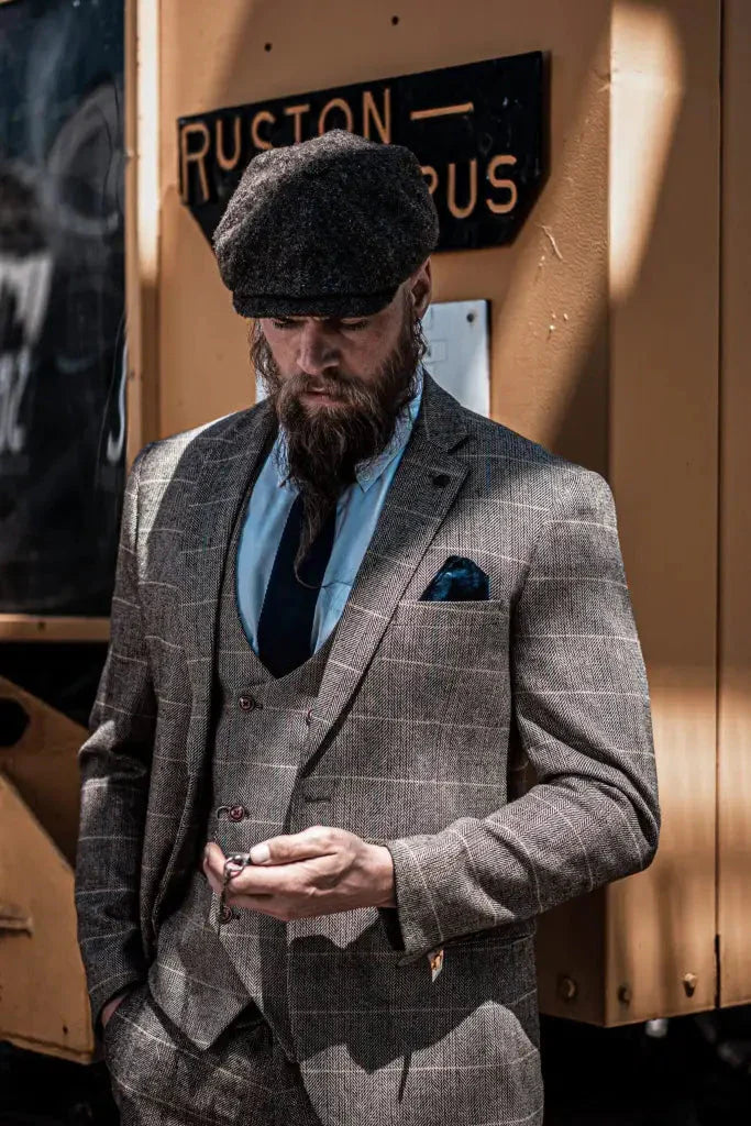 Herren Doppeltreihiges Dreiteiliges Anzugset – Klassischer Britischer Stil für Hochzeit, Business & Gala