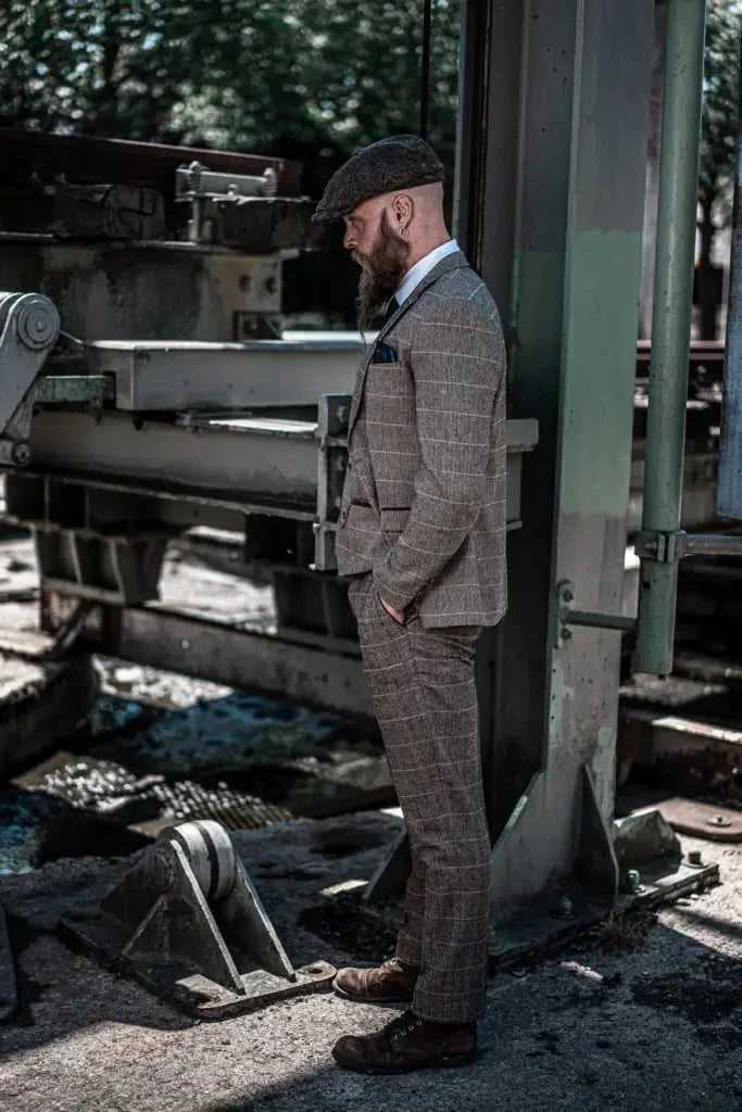 Herren Doppeltreihiges Dreiteiliges Anzugset – Klassischer Britischer Stil für Hochzeit, Business & Gala
