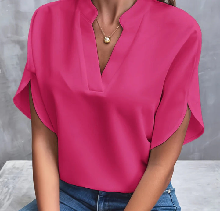 Pamela – Elegante Chiffonbluse mit V-Ausschnitt für Damen