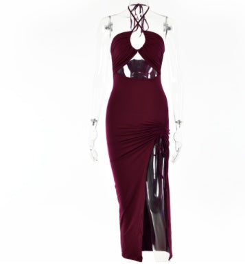 Alison – Sexy Halterneck Spitzenkleid mit Schlitz für Damen im Sommer Y2K Stil