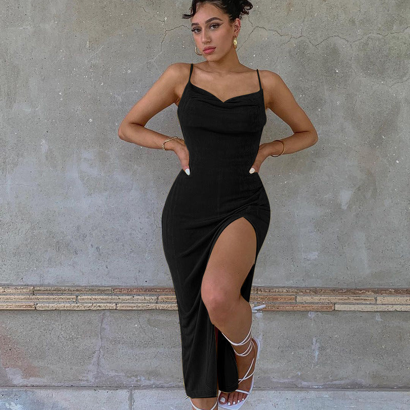 Carol – Glattes Strickkleid mit Schlitz für Frauen