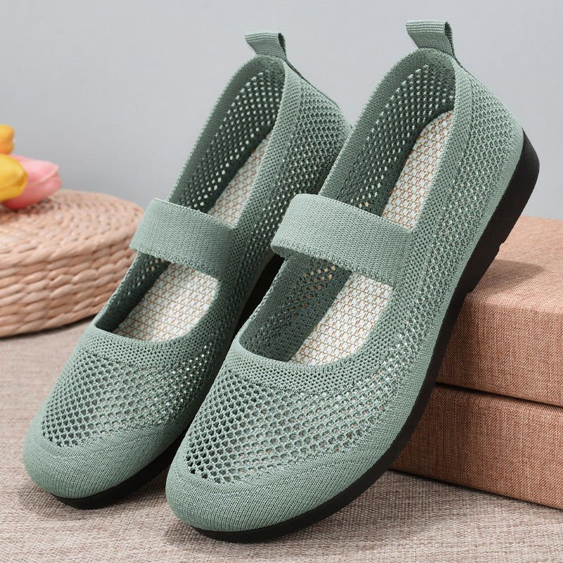 Brenda – Atmungsaktive fliegende Woven Damenschuhe mit weichem Boden