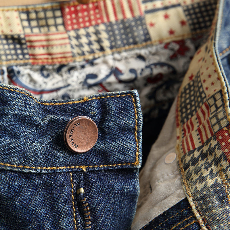 Gabriel – Neue Sommer perforierte Denim-Shorts