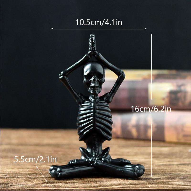 Halloween Deko Skelett Yoga Figuren – Lustige Gruseldeko für Partys & Zuhause