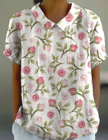 Ann – Lässiges Damen Kurzarmshirt mit Reverskragen