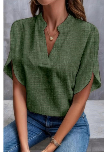 Pamela – Elegante Chiffonbluse mit V-Ausschnitt für Damen