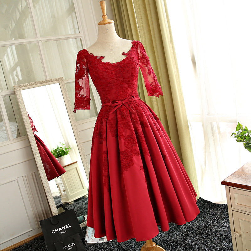 Ruby – Mid-Ärmel Braut Toastkleid Abendkleid