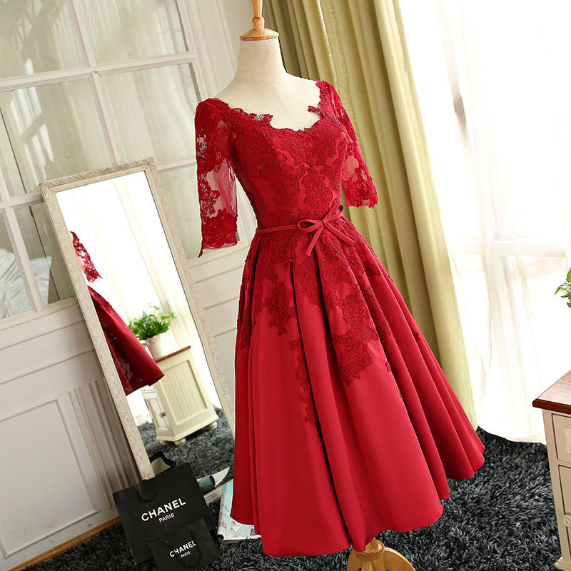 Ruby – Mid-Ärmel Braut Toastkleid Abendkleid
