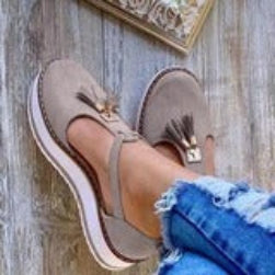Andrea – Fransen-Plattform-Sandalen