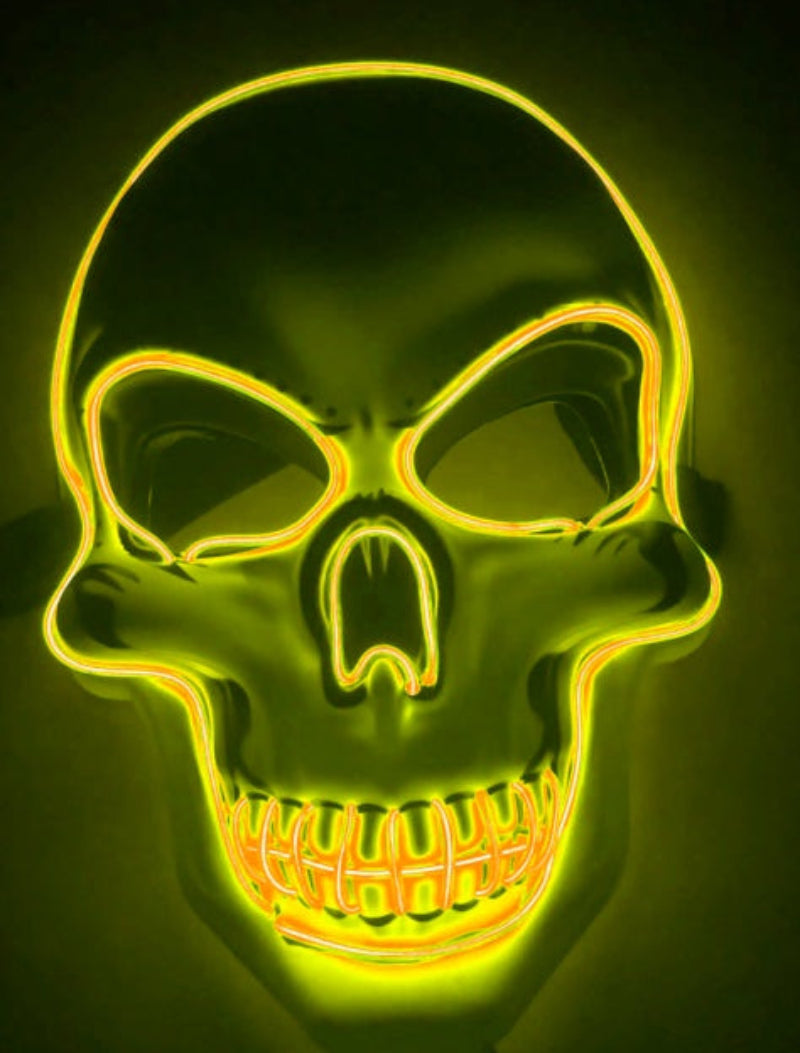 Halloween LED Leuchtende Totenkopfmaske für Erwachsene – Gruselige Party- & Kostüm-Maske