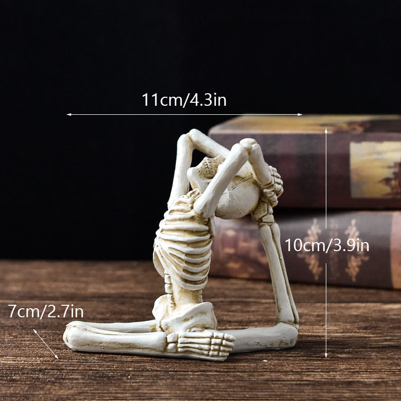 Halloween Deko Skelett Yoga Figuren – Lustige Gruseldeko für Partys & Zuhause