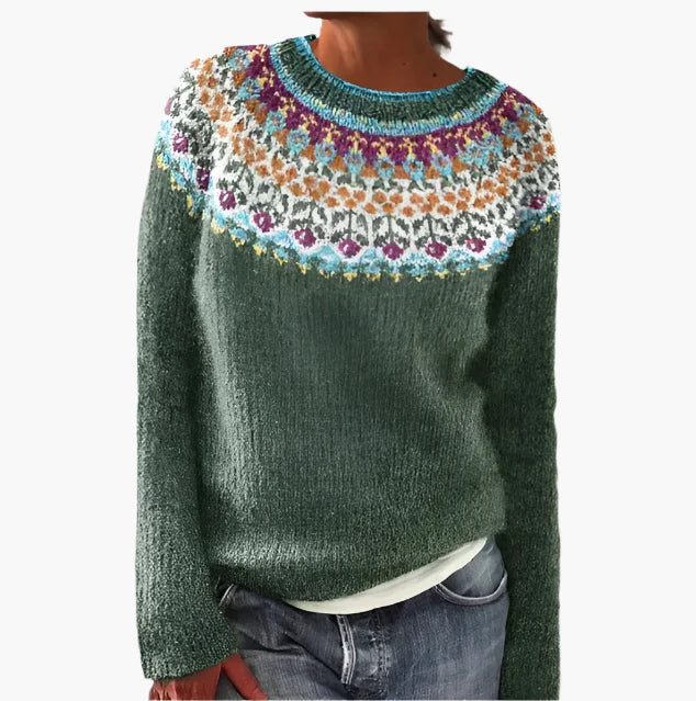 Damen Retro Pullover im Norweger-Stil – Bequemer Strickpullover für Herbst & Winter