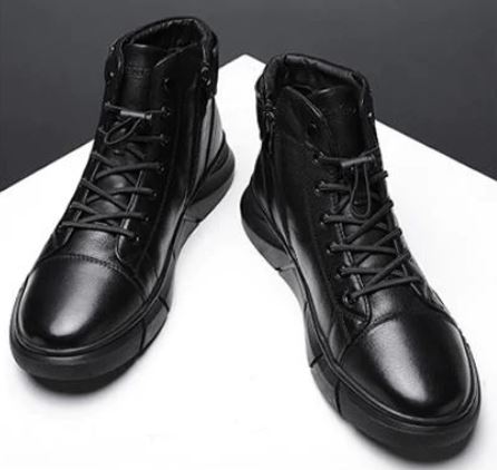 Herren Sneaker-Stiefel High-Top Freizeitschuhe mit Komfortsohle und Rutschfester Gummisohle