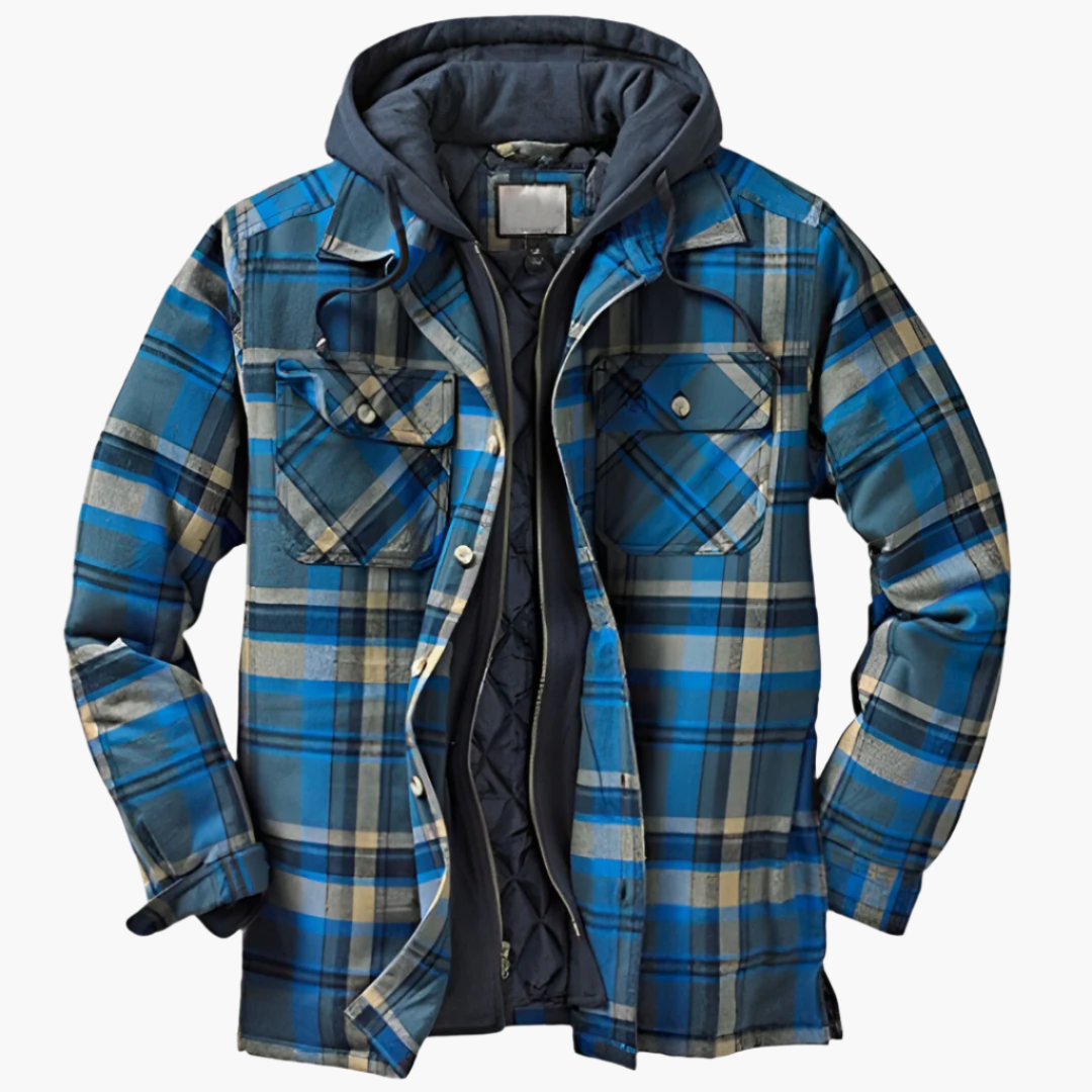 Herren Outdoor-Jacke im Holzfäller-Stil mit Kapuze und warmer Stepp-Innenseite – Perfekt für Alltag und Abenteuer