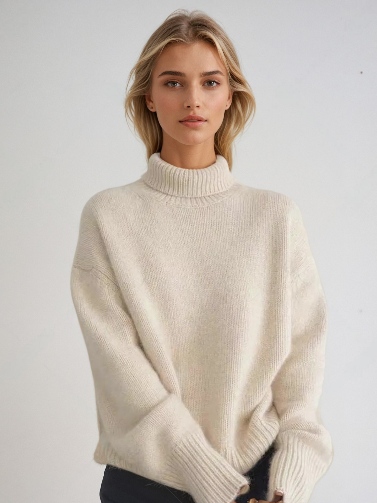 Damen Rollkragenpullover im Oversize-Look – Stilvoller Strick für Herbst und Winter
