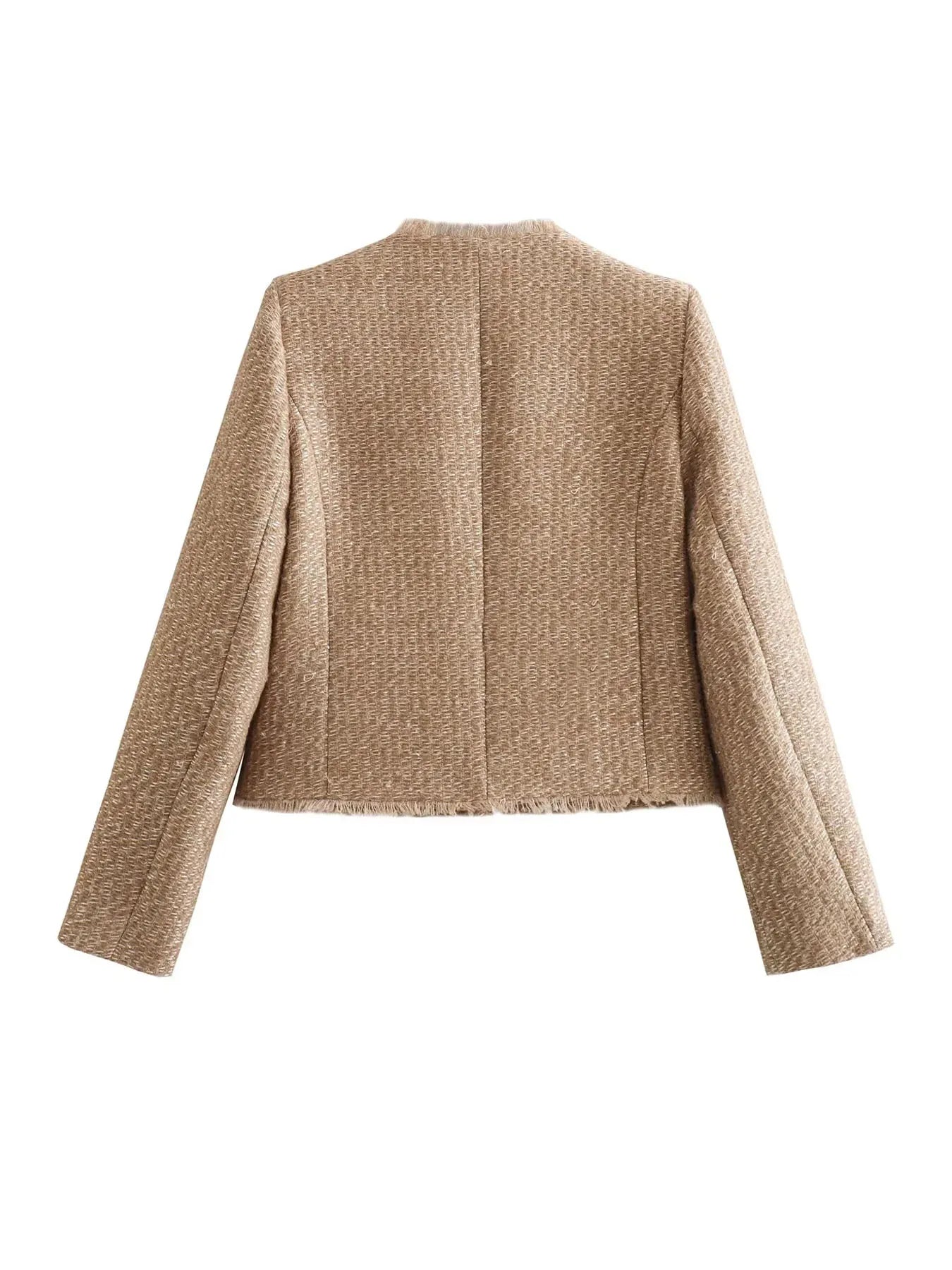Damen Tweed Blazer – Klassisch Modern für Büro & Alltag, Femininer Schnitt