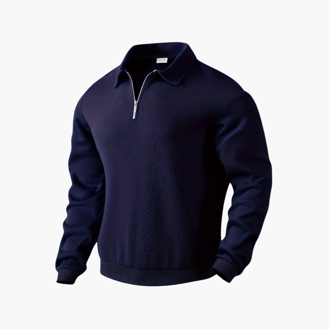 Herren Pullover Vintage Style mit geometrischem Muster und Reißverschluss – Ideal für Freizeit und Alltag