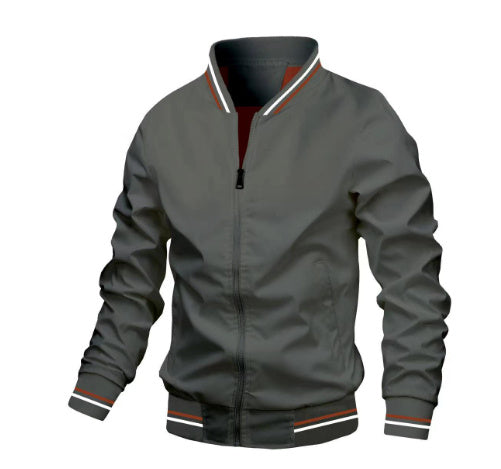 Herren Bomberjacke Freizeit & Sport – Stylische Übergangsjacke mit Streifenkragen