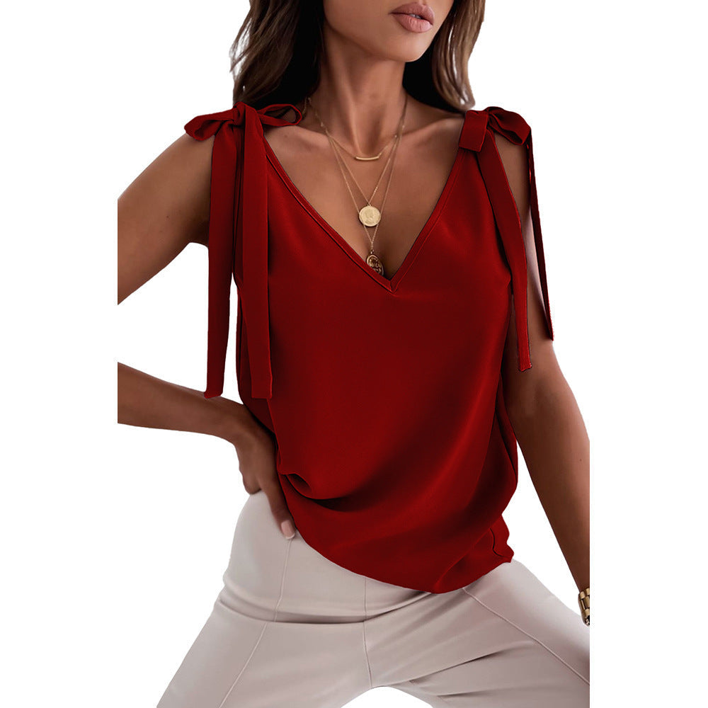 Tamara – Ärmelloses Damen-Top mit Schleifen-Detail