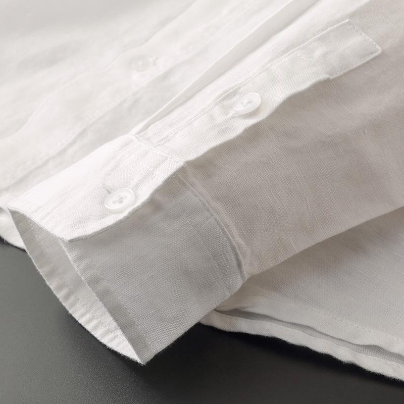 Sommerbluse Damen – Leichte Leinenbluse mit Kapuze im Hemdblusen-Stil