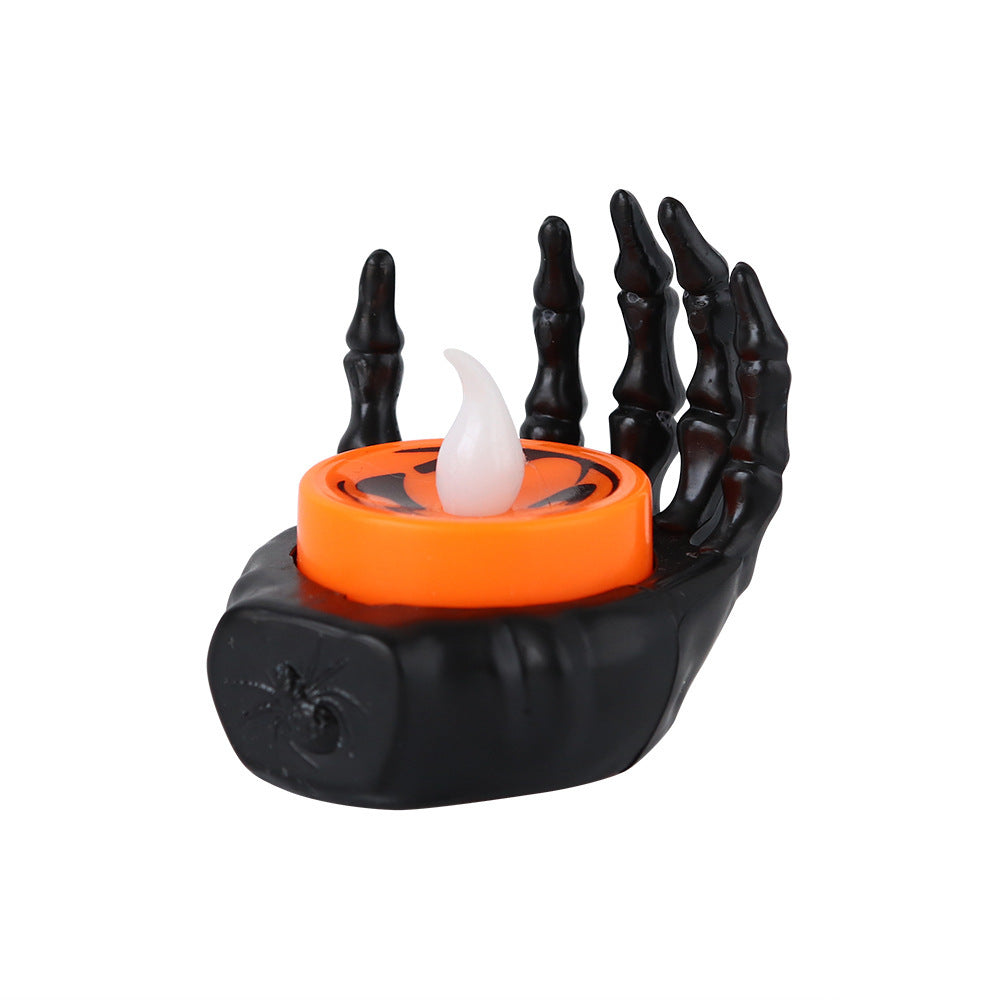 Halloween LED Deko-Skelett-Hand mit Teelicht – Stimmungsvolle Halloween Party Dekoration