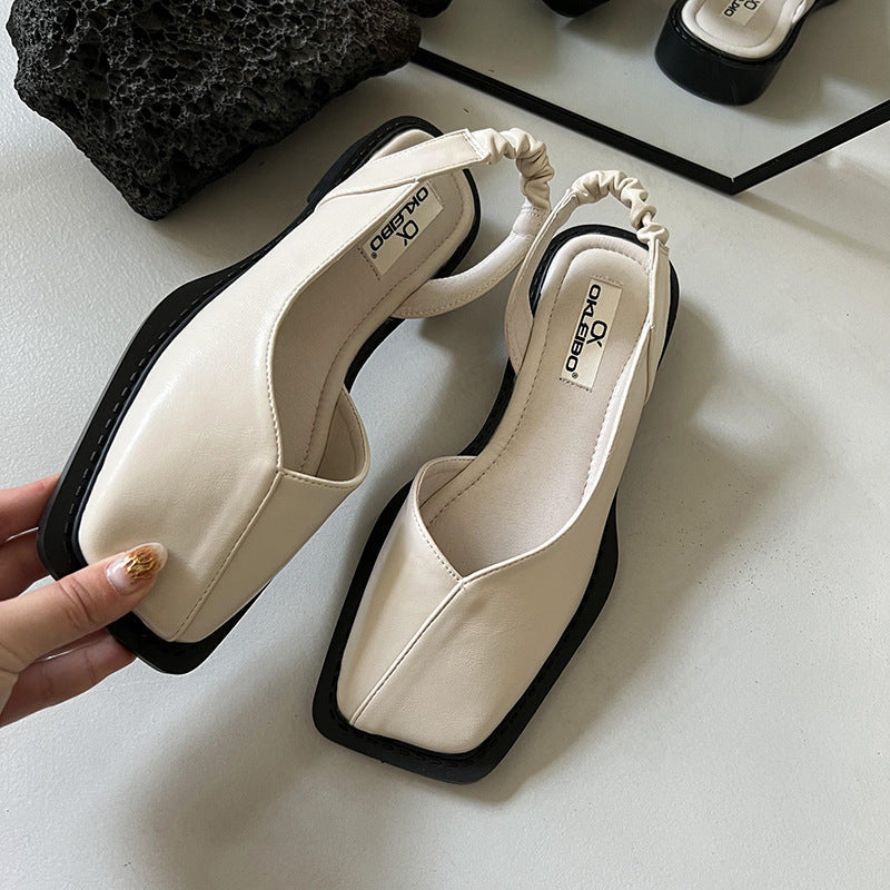 Karen – Modische Schuhe mit Quadratischem Absatz und Freier Ferse