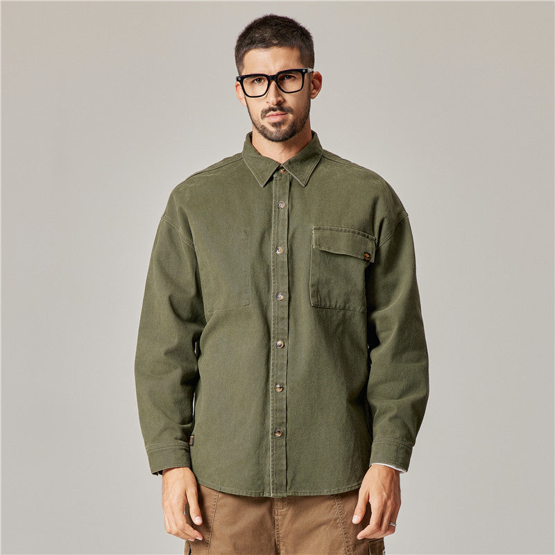 Ken – Retro Herrenhemd aus schwerem Baumwollstoff