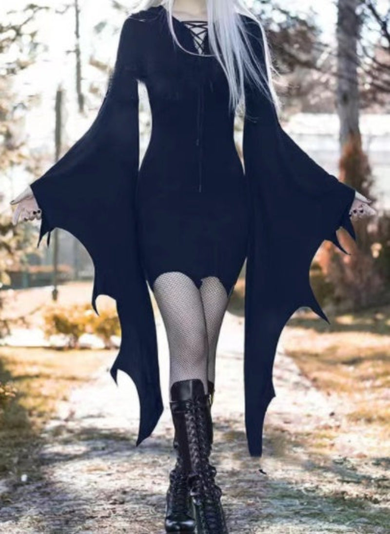 Damen Halloween Kostüm Kleid – Gothic Hexe Vampir Stil für Party & Cosplay