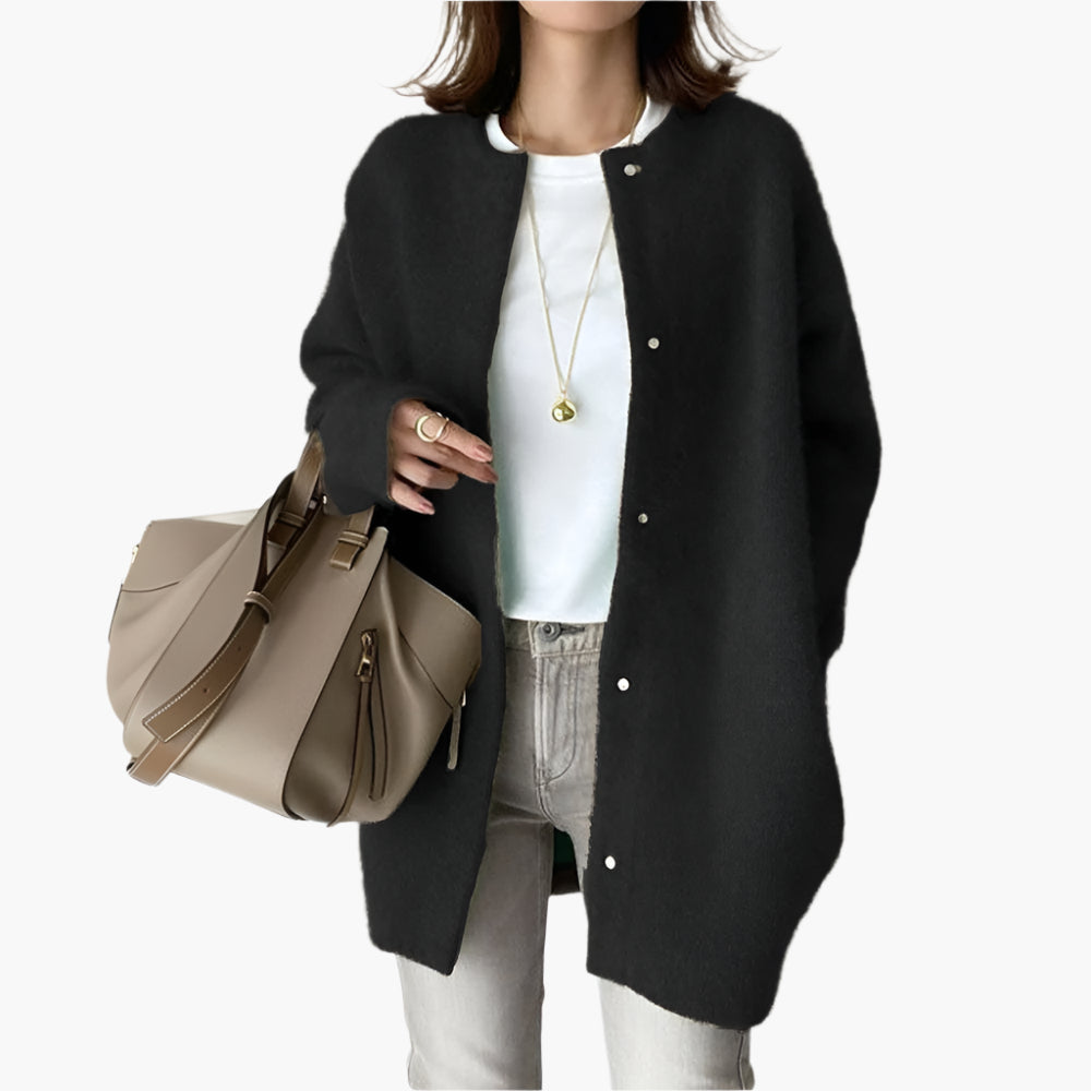 Damen Strickjacke im modernen Oversize-Stil für Alltag und Büro
