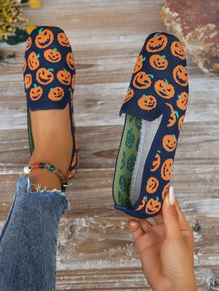 Damen Strick-Slipper Bequeme Modische Freizeitschuhe für Alltag und Reisen