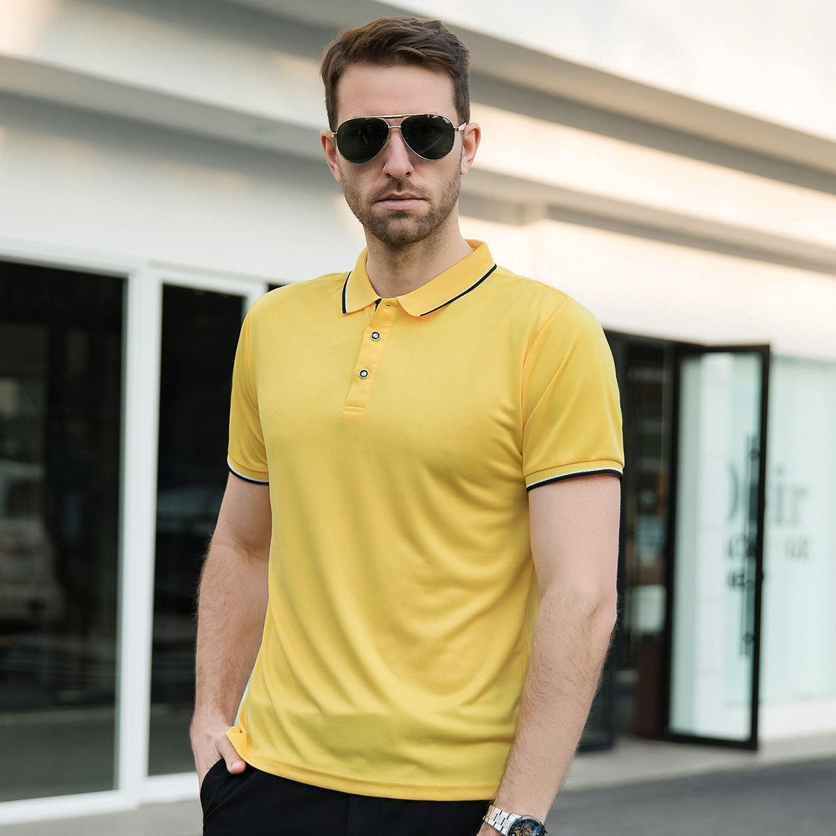 Dale – Herren Polohemd mit dünnem Kragen und kurzen Ärmeln