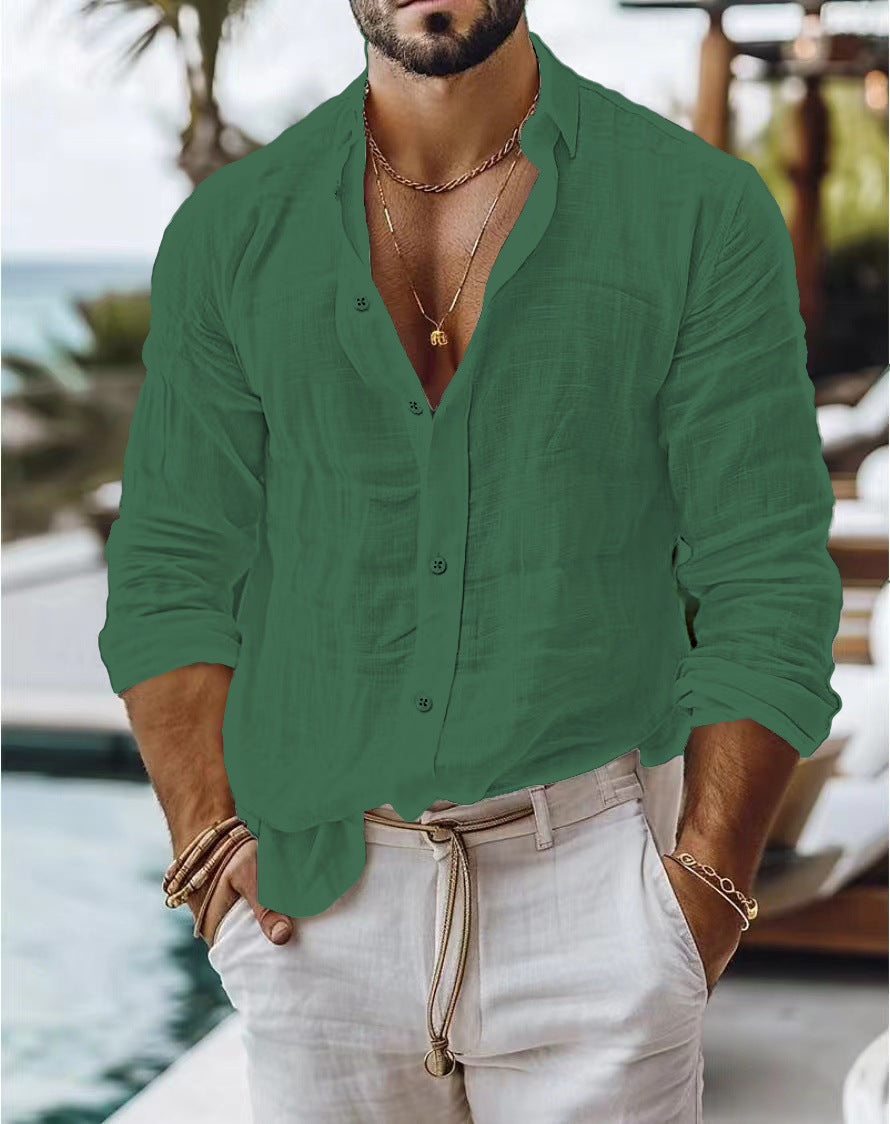 Bobby – Herrenhemd aus Baumwoll-Leinen im Casual-Stil