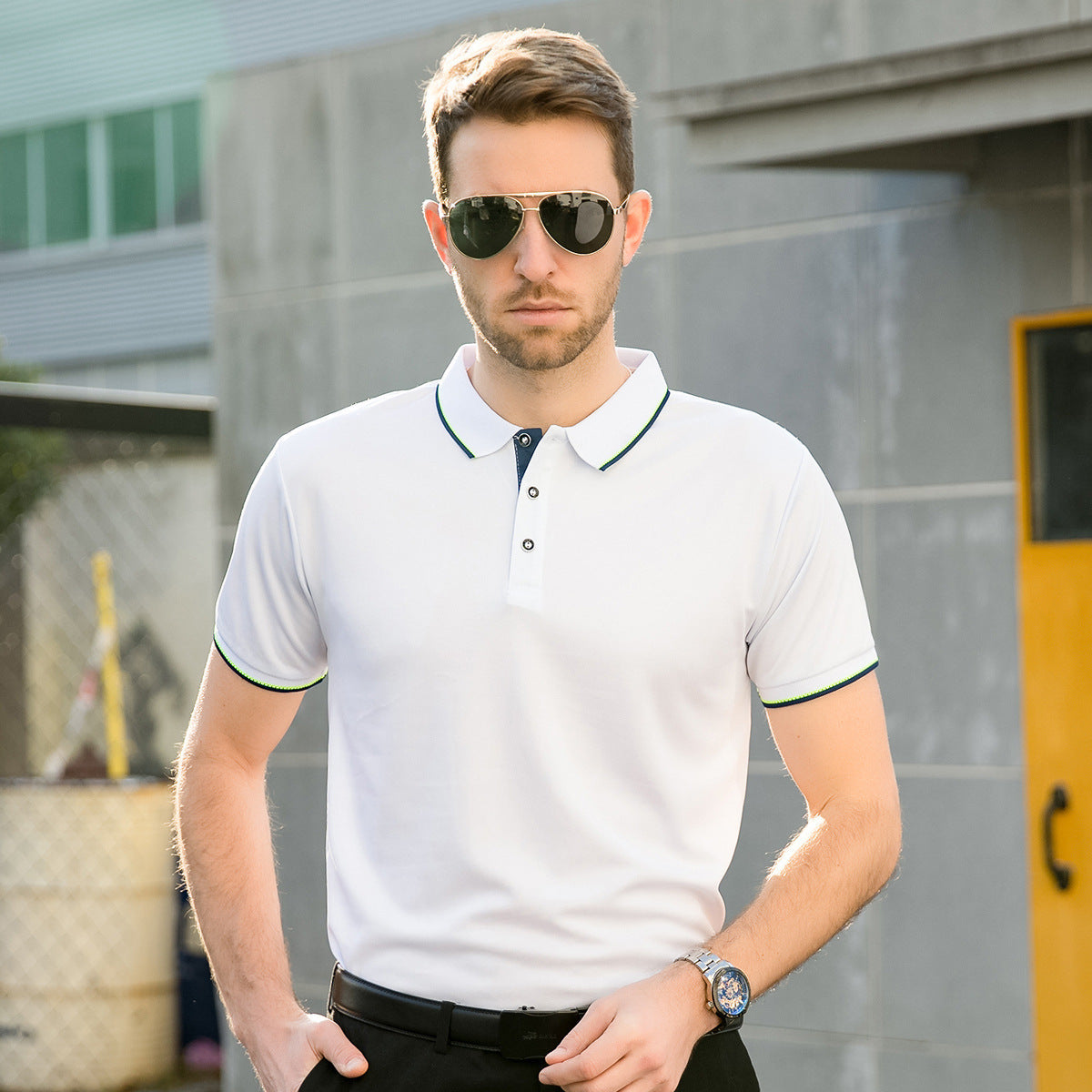 Dale – Herren Polohemd mit dünnem Kragen und kurzen Ärmeln