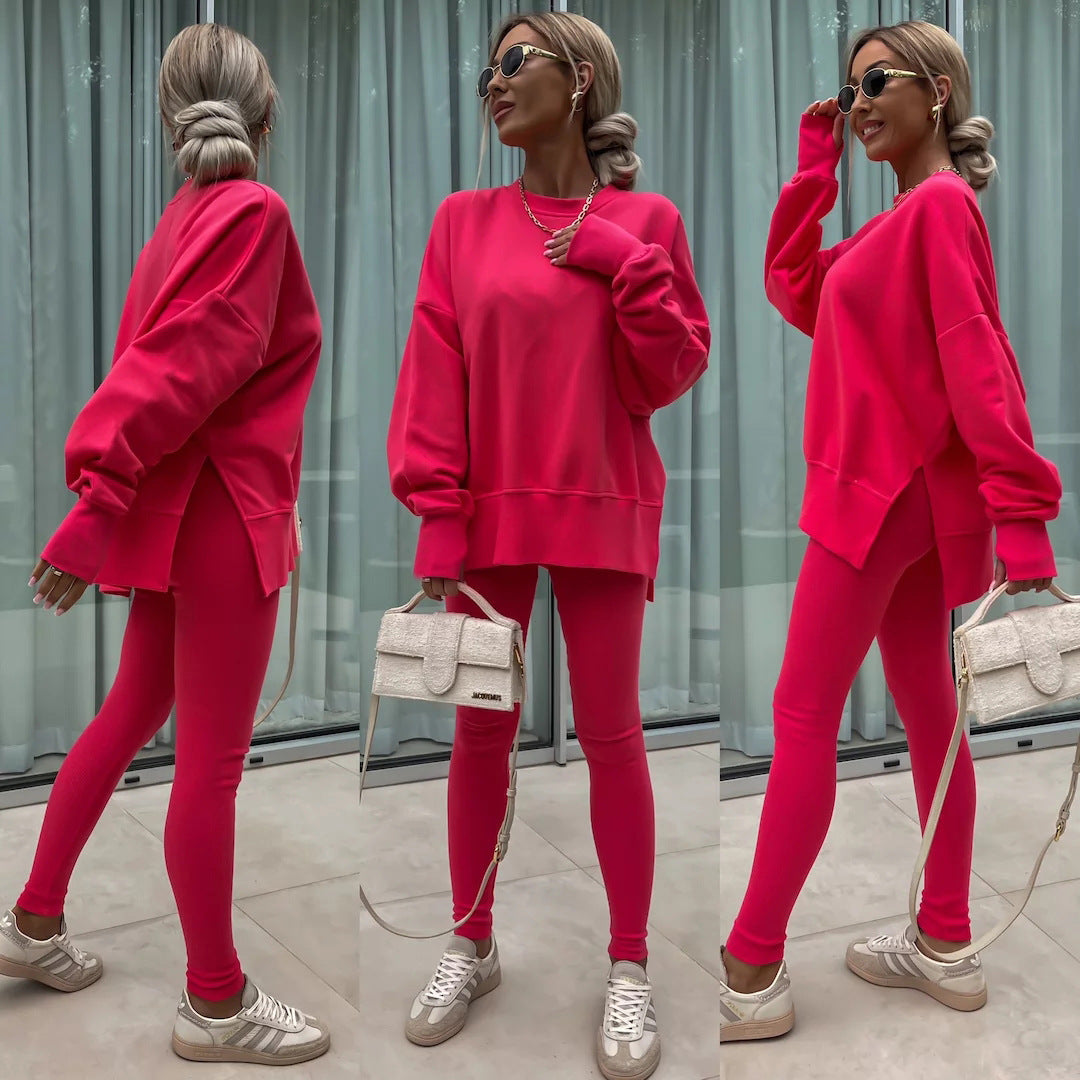 Grace – Lässiger Damen Sweater-Anzug mit langen Ärmeln und eng anliegenden Hosen
