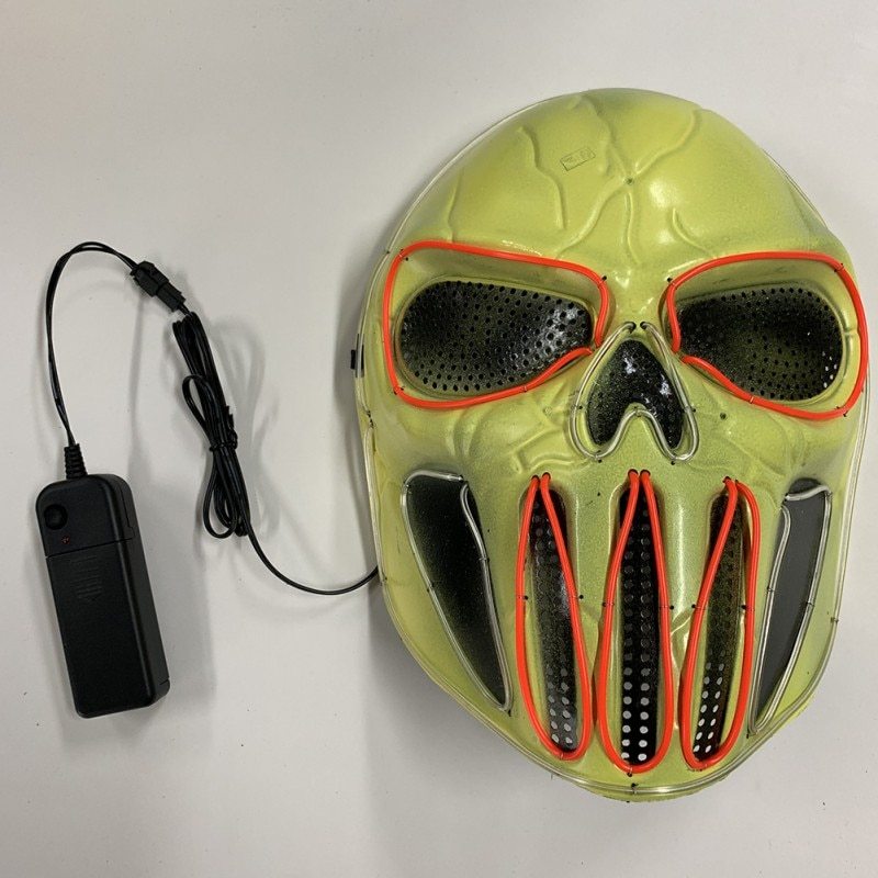 Halloween LED Totenkopf Maske für Erwachsene – Leuchtende Party- und Kostüm-Accessoire
