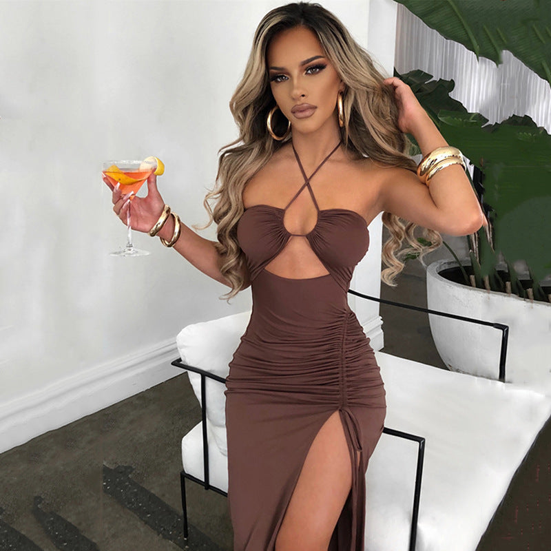 Alison – Sexy Halterneck Spitzenkleid mit Schlitz für Damen im Sommer Y2K Stil